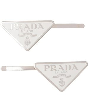 Prada Metal Hair Pins - White