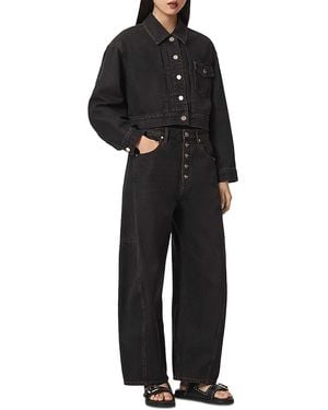 AllSaints Blink Cotton Denim Cropped Jacket - Black
