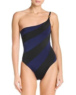 Versace Asymmetrical One Piece Swimsuit - Blue