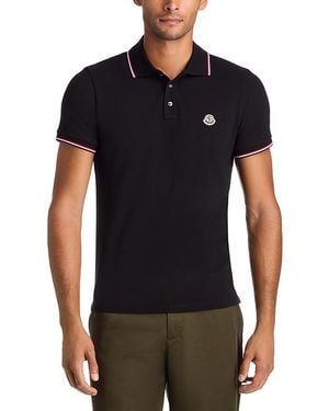 Moncler Cotton Short Sleeve Polo - Black