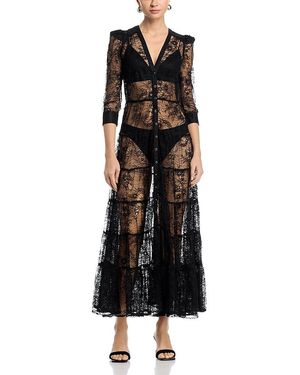 L'Agence Seraphina Lace Dress - Black