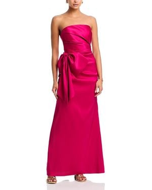 Aqua Mikado Strapless Dress - Pink