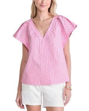 Vineyard Vines Harbor Flutter Sleeve Top - Pink