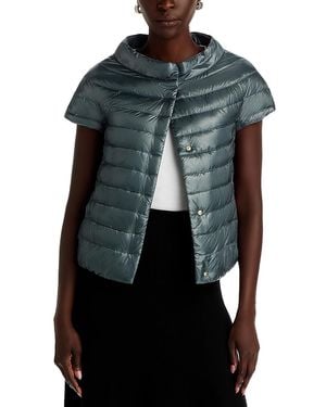 Herno Emelia Cap Sleeve Puffer Jacket - Blue