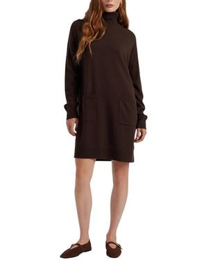 Chinti & Parker Wool-Cashmere Mini Rollneck Dress - Black