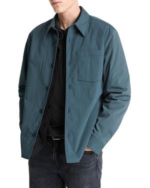 Vince Cotton Blend Insulated Shirt Jacket - Blue