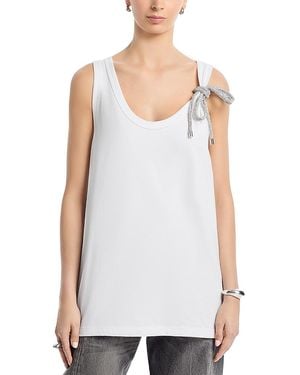 Area Crystal Knot Tank Top - White