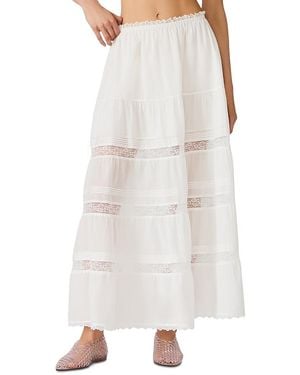 Steve Madden Elisse Lace Trim Maxi Skirt - White