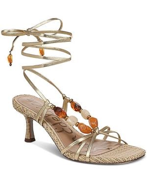 Sam Edelman Paloma Ankle Tie Sandals - Metallic