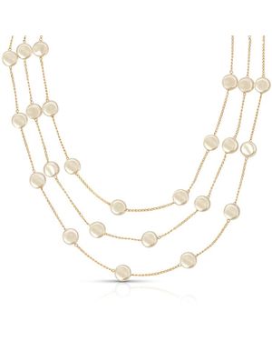 Ettika Imitation Pearl Coin Layered Collar Necklace, 15-18 - Metallic