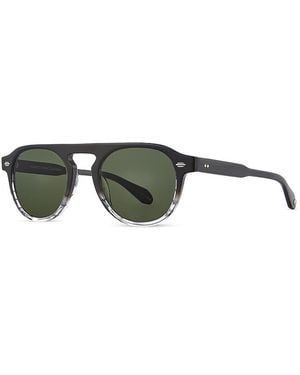 Garrett Leight Harding Navigator Round Sunglasses, 47Mm - Green
