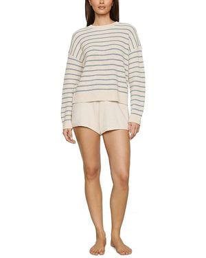 Eberjey Coastal Crewneck Pullover Sweater - White