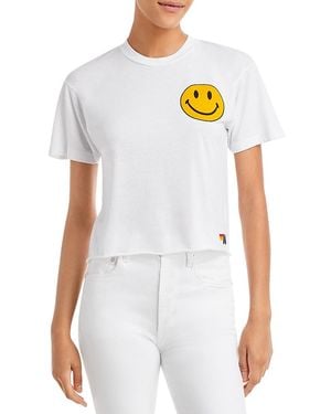 Aviator Nation Smiley 2 Boyfriend Tee - White
