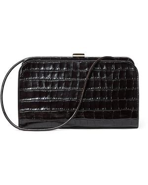 Loeffler Randall Zella Small Embossed Leather Clutch - Black