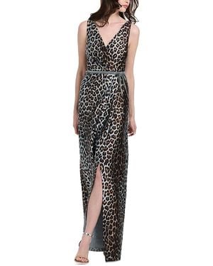 EMILY SHALANT Pleated Rhinestone Waist Gown - Black