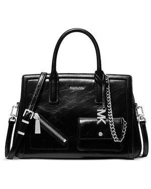 Michael Kors Laila Medium Leather Satchel - Black