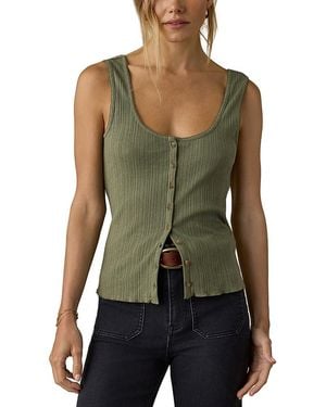 Faherty Paradise Pointelle Cami Cardigan - Green