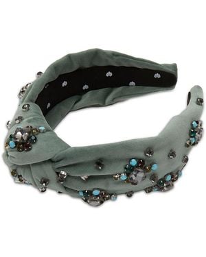 Lele Sadoughi Knotted Twinkle Crystal Headband - Green