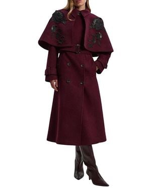 Karen Millen Tailored Funnel-Neck Cape Midi Coat
