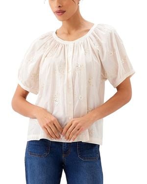 Karen Kane Embroidered Peasant Blouse - White