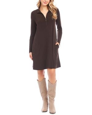 Karen Kane Zip Up Travel Dress - Brown