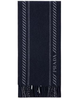 Prada Wool And Cashmere Scarf - Blue