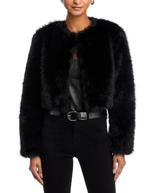 Aqua X Salvatore Rizza Faux Fur Bolero Jacket - Black