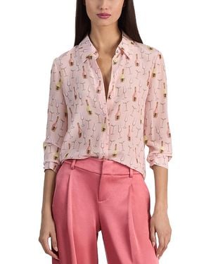 Alice + Olivia Willa Silk Blouse - Red