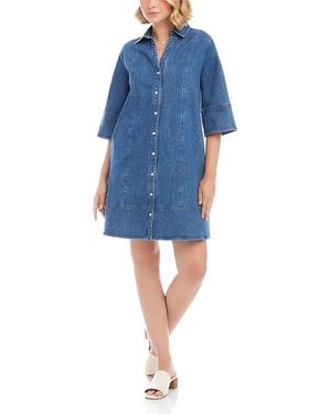 Karen Kane Embroidered Shirt Dress in Black | Lyst
