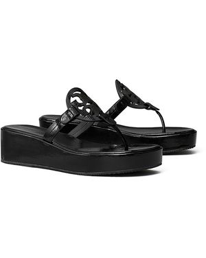 Tory Burch Miller Patent Wedge Sandal - Black