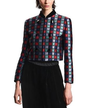 Emporio Armani Check Jacquard Jacket - Blue