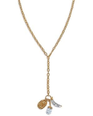 Chloé Bloomcraft Triple Charm Lariat Necklace, 29.5 - Metallic