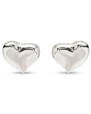 Uno De 50 Sterling-Plated Medium Sized Heart Shaped Earrings - White