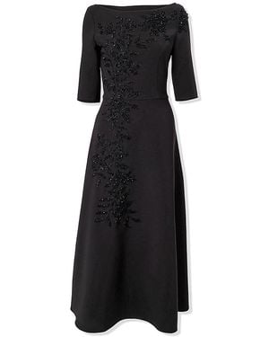 Carolina Herrera Embellished Boat Neck Dress - Black