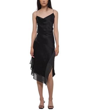 Helmut Lang Silk Handkerchief Hem Dress - Black