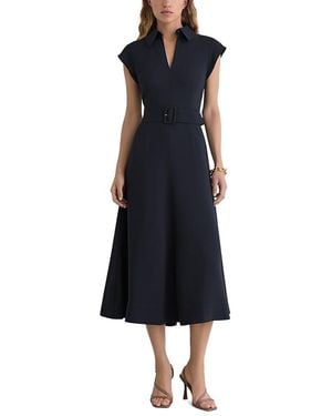 Reiss Belted Midi Dress - Blue