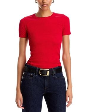Rag & Bone The Essential Rib Crewneck Tee - Red