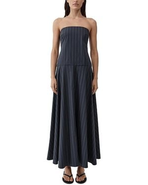St. Agni Strapless Rouleau Dress - Blue