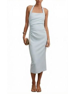 EVER NEW Georgie Halter Ruched Bodycon Dress - Blue