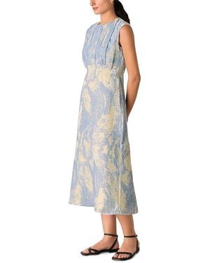Whistles Devore Swirl Velvet Midi Dress - White