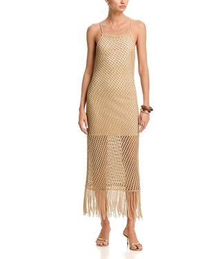Aqua Shine Crochet Maxi Dress - Natural