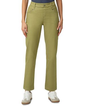 Hue Crosshatch Mid Rise Straight Jeans - Green