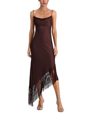 Alice + Olivia Harmony Fringe Trim Slip Dress - Purple