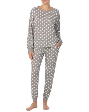 Kate Spade Dot Print Long Sleeve Jogger Pajama Set in Black Lyst