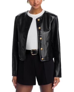 Aqua Faux Leather Jacket - Black