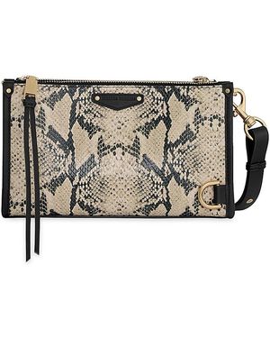 Rebecca Minkoff Mab Small Snake Embossed Leather Crossbody Bag - Black