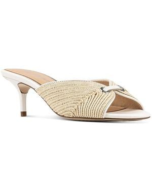Donald J Pliner Patrice Mid Heel Mule Sandals - Natural