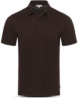 Onia Slub Short Sleeve Polo Shirt - Black
