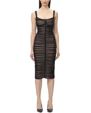 Hervé Léger The Gloria Ruched Mesh Dress - Black