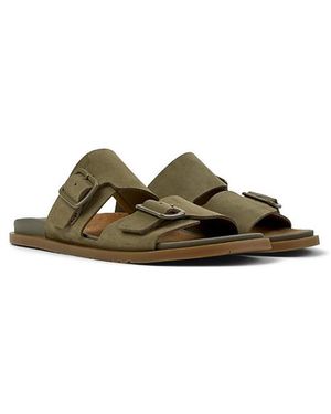 Camper Lluc 2-Strap Leather Sandals - Green